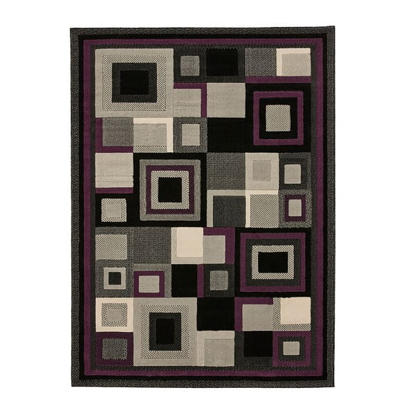 Čierno-fialový koberec Think Rugs Hudson, 60 x 220 cm