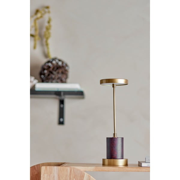 LED stmievateľná stolová lampa v zlatej farbe s kovovým tienidlom (výška 30 cm) Chico – Bloomingville-image-1