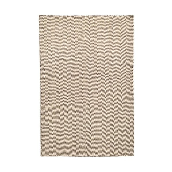 Béžový ručne tkaný koberec Kilim Chevron, 200x290 cm