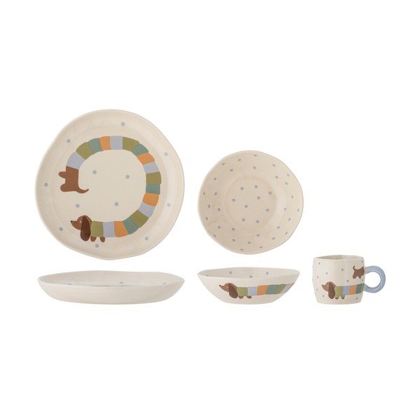 Kameninová detská jedálenská súprava 3 ks Charlie – Bloomingville Mini-image-2