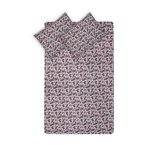 Set hnedej elastickej bavlnenej plachty a obliečky na vankúš Fitted Sheet Duro, 100 × 200 cm