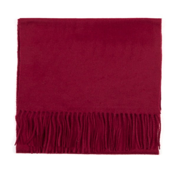 Tmavočervený kašmírový šál Bel cashmere Dina, 180 × 30 cm