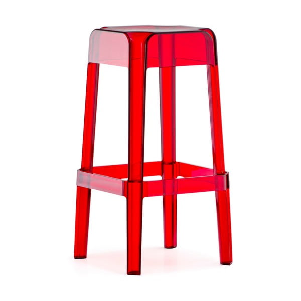 Červená barová stolička Pedrali Rubik