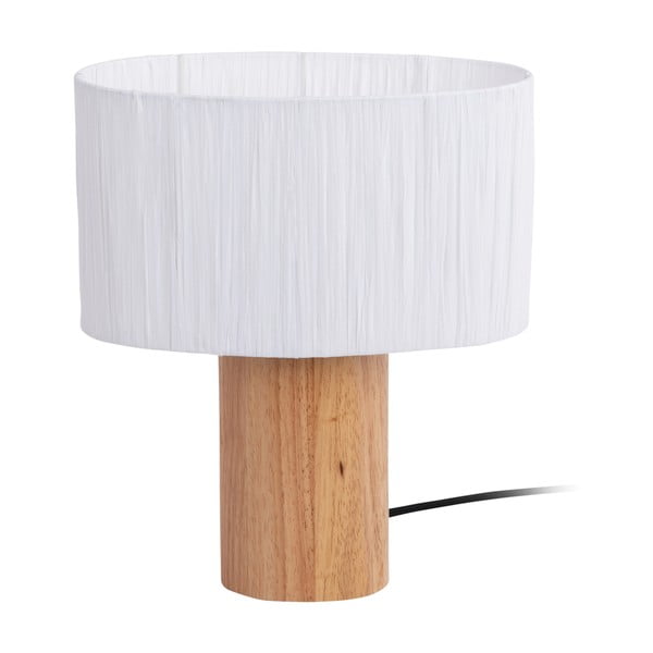 Stolová lampa s tienidlom z papierového výpletu v bielo-prírodnej farbe (výška 30,5 cm) Sheer Oval – Leitmotiv