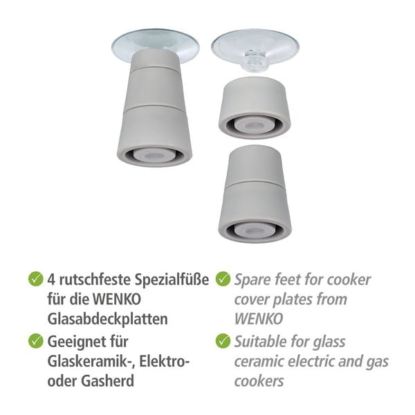 Sada 4 nožičiek k sklenenému krytu na sporák Wenko Universal-image-3