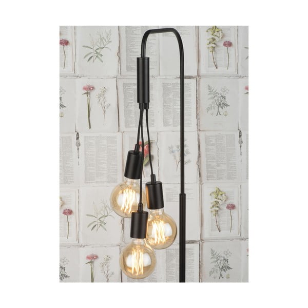 Čierno-sivá stojacia lampa s kovovým tienidlom (výška 190 cm) Oslo – it's about RoMi-image-2