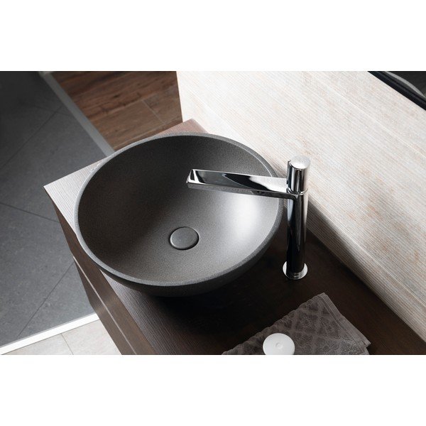 Tmavosivé betónové okrúhle umývadlo ø 44 cm Turf – Sapho-image-1