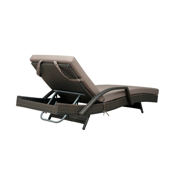Hnedo-béžové záhradné ležadlo z umelého ratanu Redondo – Unique Furniture-image-4