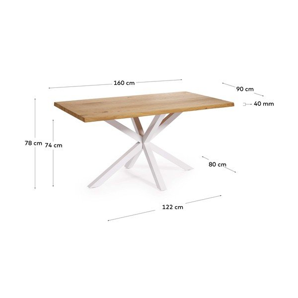 Jedálenský stôl s doskou v dubovom dekore 90x160 cm Argo – Kave Home-image-4