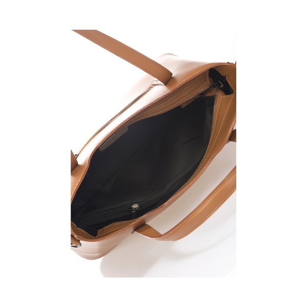 Koňakovohnedá kožená kabelka Markese Tessa-image-3