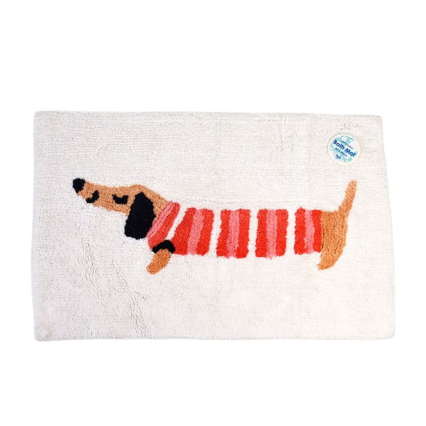 Červená/biela kúpeľňová predložka 83x52,5 cm Sausage Dog – Rex London
