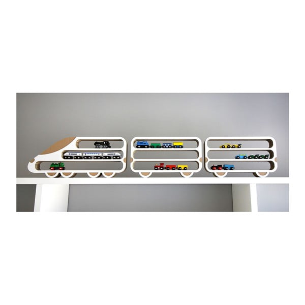 Set 3 poličiek Unlimited Design for kids Lokomotíva a 2 vagónov-image-3