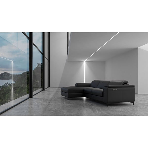 Tmavosivá kožená rohová pohovka (ľavý roh) Brito – MESONICA-image-1