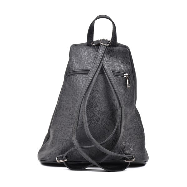 Čierny kožený batoh Luisa Vannini Mell-image-1