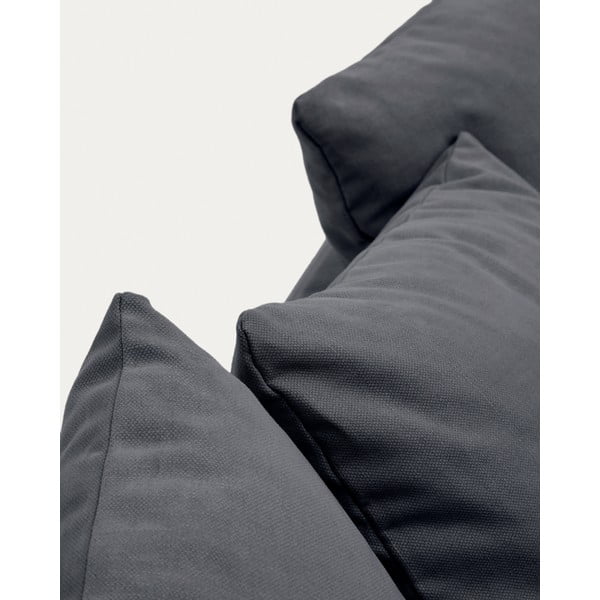 Antracitová ľanová pohovka 340 cm Nora – Kave Home-image-1