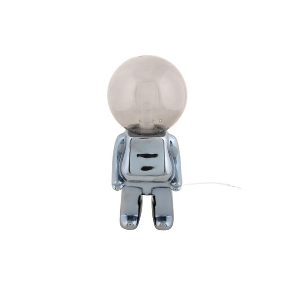 Sivá LED stmievateľná stolová lampa so skleneným tienidlom (výška 27 cm) Ross – Leitmotiv-image-2