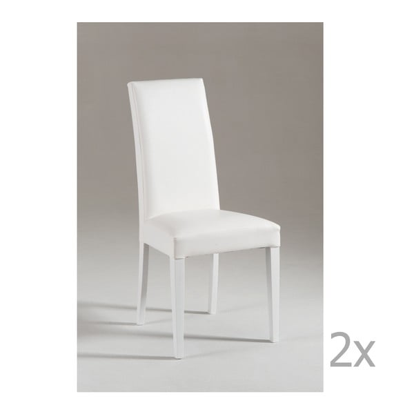 Sada 2 bielych jedálenských stoličiek s bielymi nohami Castagnetti Tempi