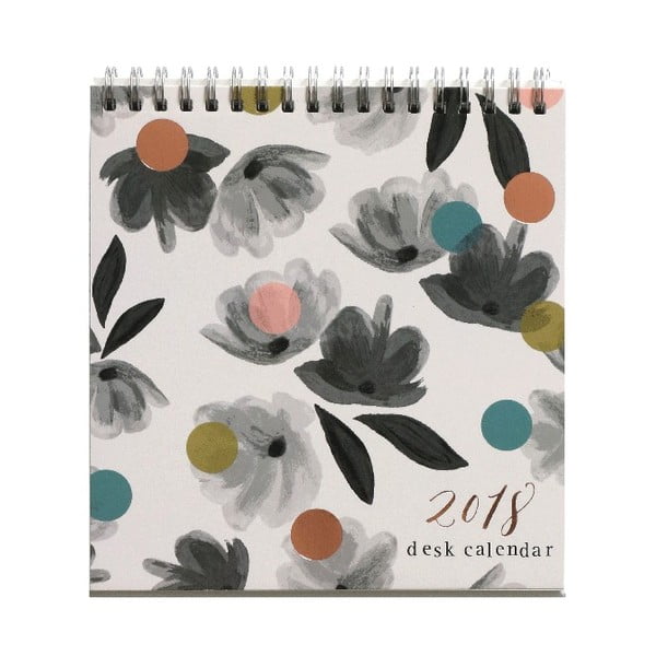 Stolový kalendár na rok 2018 Portico Designs Caroline Gardner Rose Tinted
