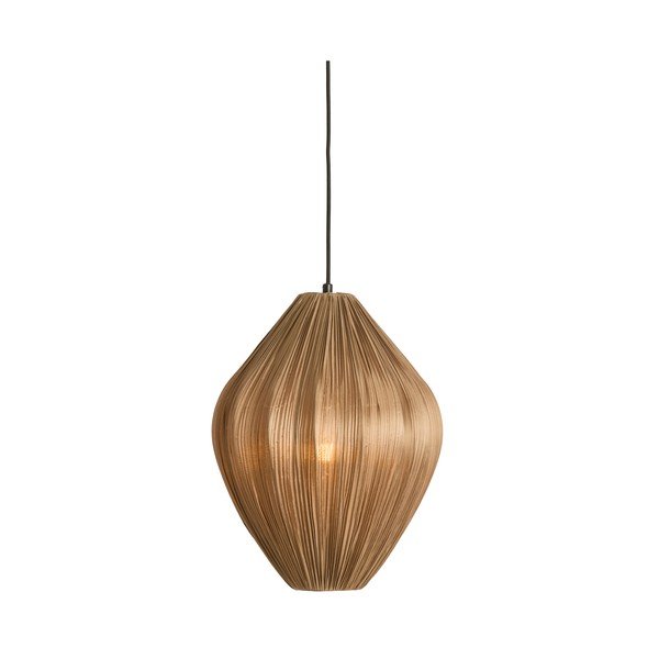 Hnedé závesné svietidlo s textilným tienidlom ø 12 cm Verita – Light & Living-image-1