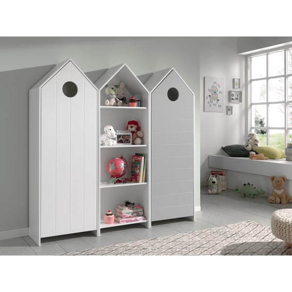 Bielo-svetlosivá otvorená detská šatníková skriňa 173x171,5 cm CASAMI – Vipack-image-1