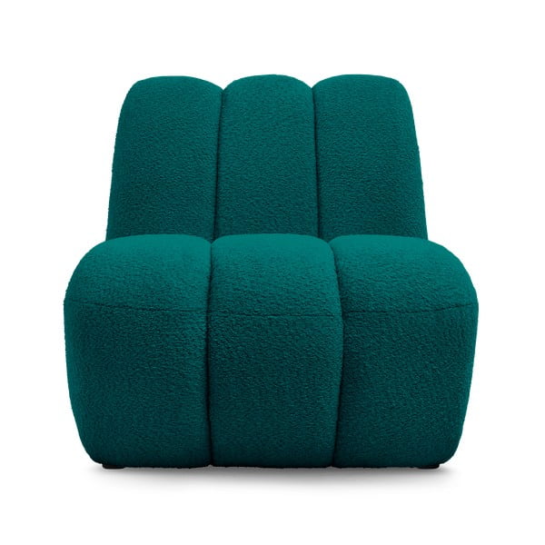 Tyrkysovomodré kreslo z textílie buklé Janissaire – Bobochic Paris-image-3