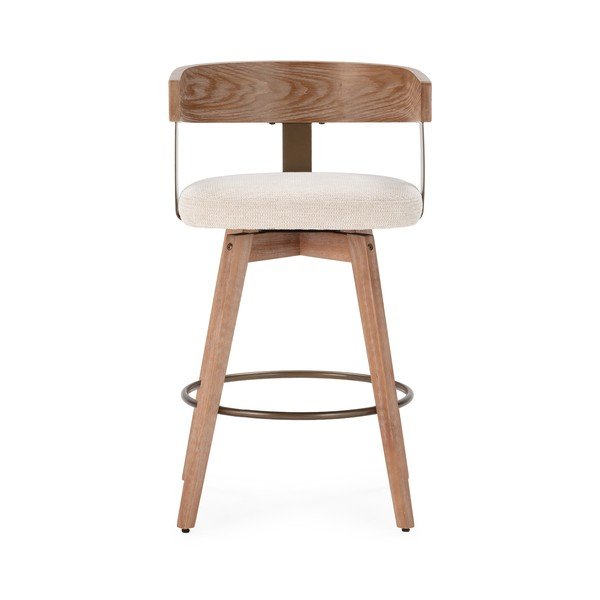 Krémovobiele/v prírodnej farbe čalúnené barové stoličky v súprave s podrúčkami 2 ks Ilia – MOME-image-3