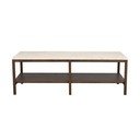 Hnedo-béžový konferenčný stolík s doskou z kameňa 140x60 cm Orwel - Rowico
