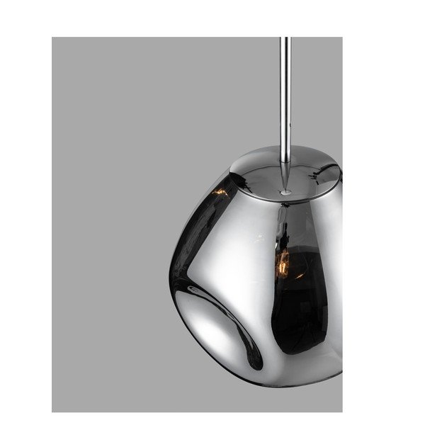 Sklenené závesné svietidlo v lesklej striebornej farbe ø 25 cm Lava – Nova Luce-image-2
