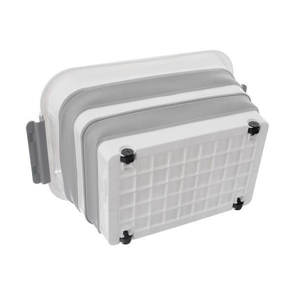 Bielo-sivý plastový úložný box s vekom 54x39x28 cm Kemp – Orion-image-2
