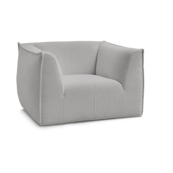 Svetlosivé kreslo z textílie buklé Giorgia – Bobochic Paris