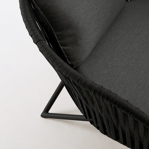 Čierne záhradné kreslo Kave Home Branzie-image-1