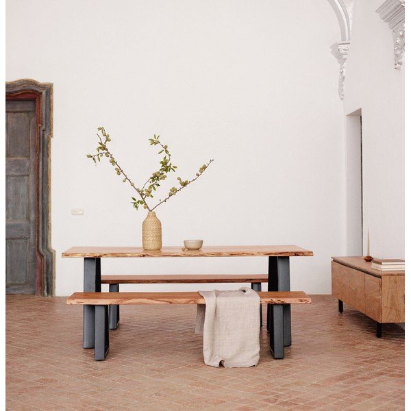 Jedálenský stôl s doskou z akácie v prírodnej farbe 90x180 cm Alaia – Kave Home-image-1