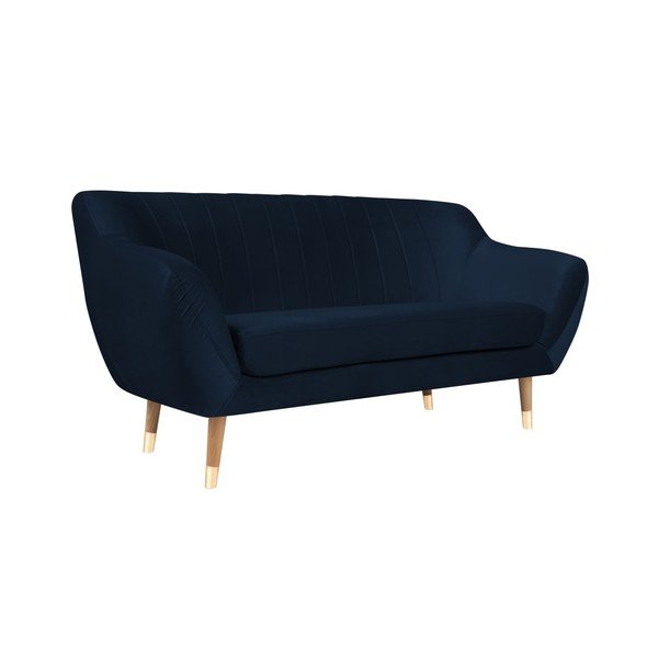 Tmavomodrá zamatová pohovka Mazzini Sofas Benito, 158 cm-image-2