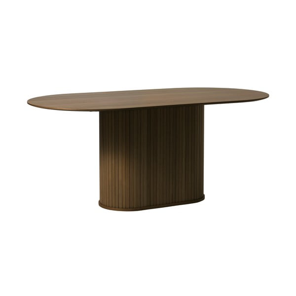 Hnedý jedálenský stôl s doskou v dubovom dekore 95x180 cm Nola – Unique Furniture-image-1