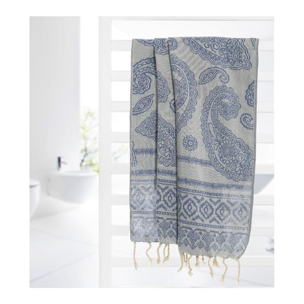 Hamam osuška Paisley Blue, 95x175 cm-image-2