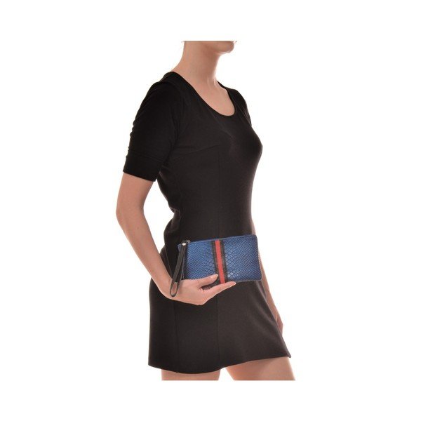 Modrá kožená listová kabelka Mangotti Bags Studo-image-3