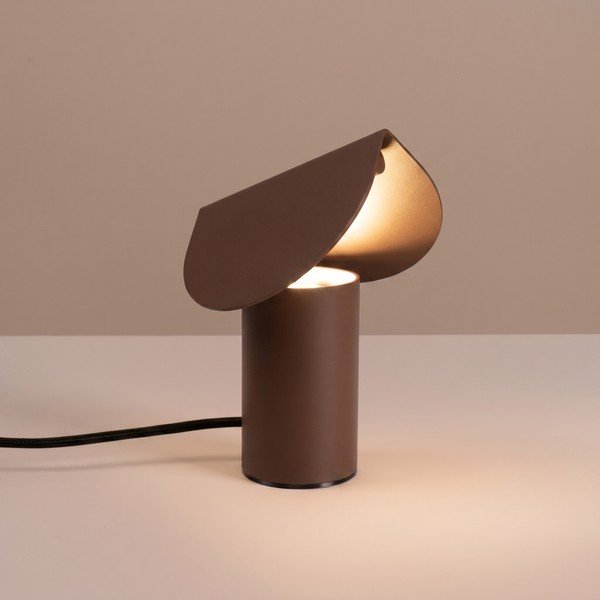 Hnedá hliníková LED stolová lampa (výška  15 cm) BISCUIT – Thoro-image-2