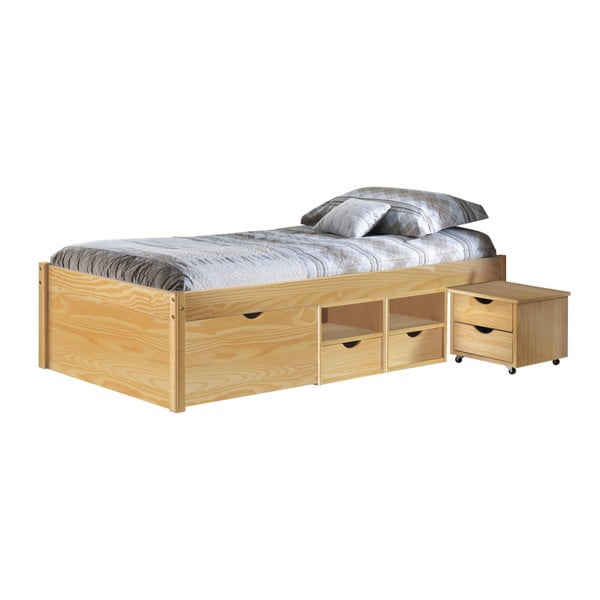 Drevená jednolôžková posteľ s úložným priestorom 13Casa Clas, 90 x 200 cm
