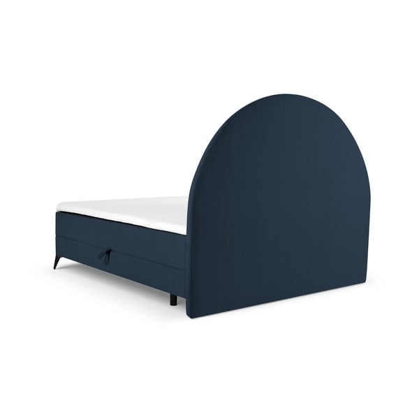 Tmavomodrá boxspring posteľ s úložným priestorom 160x200 cm Sunrise – Cosmopolitan Design-image-3