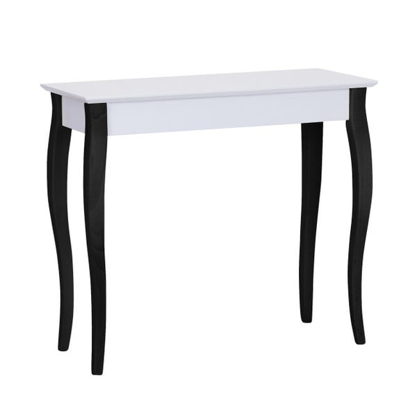 Biely konzolový stolík s čiernymi nohami Ragaba Lilo, šírka 85 cm