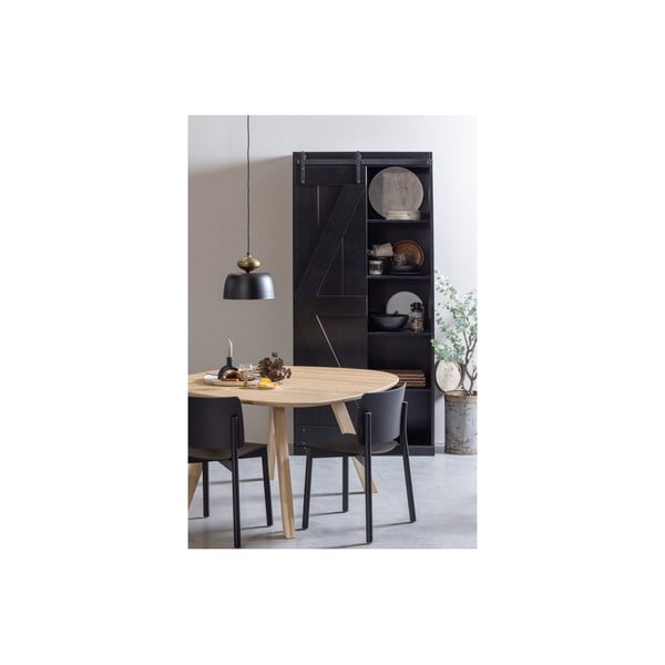 Čierne závesné svietidlo s kovovým tienidlom ø 31 cm Linne – WOOOD-image-1