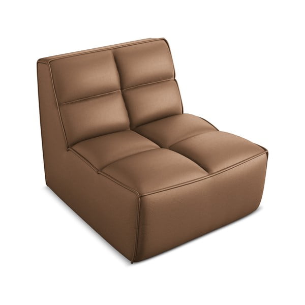 Hnedý modul pohovky z imitácie kože Kalai – Makamii-image-1