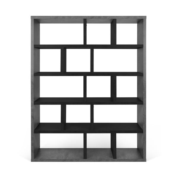 Knižnica v dekore betónu v tmavosivo-čiernej farbe 150x198 cm Berlin – TemaHome