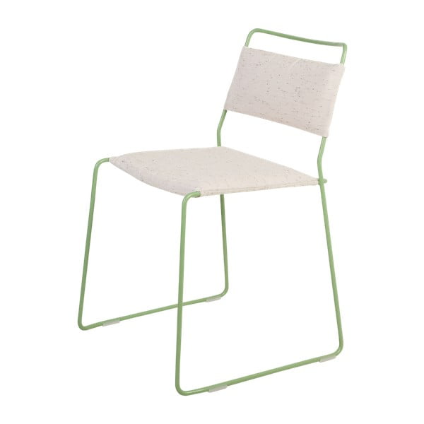 Biela stolička so zelenou konštrukciou OK Design One Wire