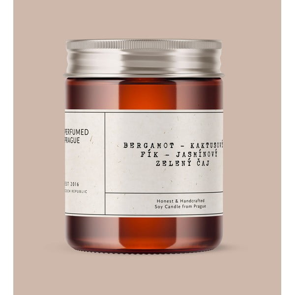 Vonná sójová sviečka doba horenia 40 h #46 Bergamot, Jasmine, Opuncia – Perfumed Prague-image-1