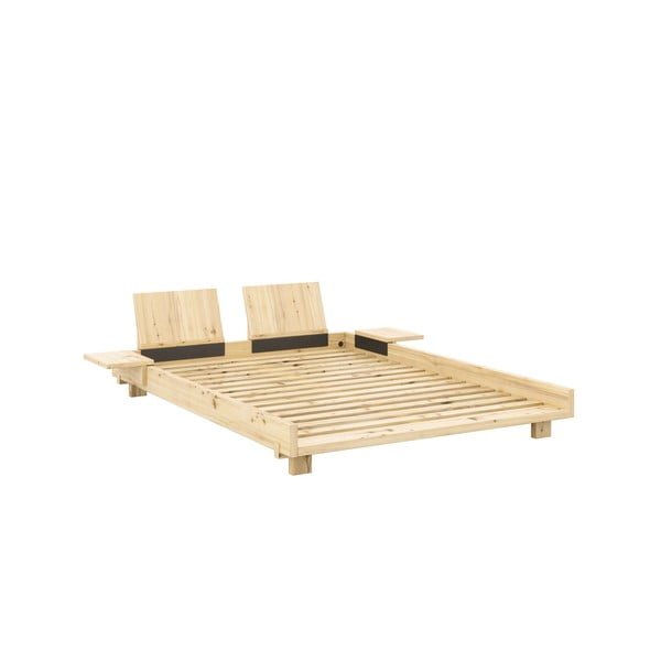 Dvojlôžková posteľ z borovicového dreva s roštom v prírodnej farbe 140x200 cm Social Bed – Karup Design