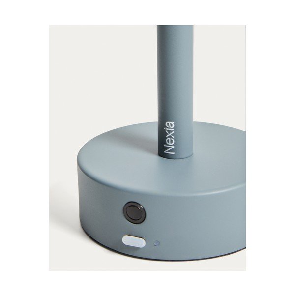 Svetlomodrá kovová LED stolová lampa (výška  30 cm) Bow – Kave Home-image-3