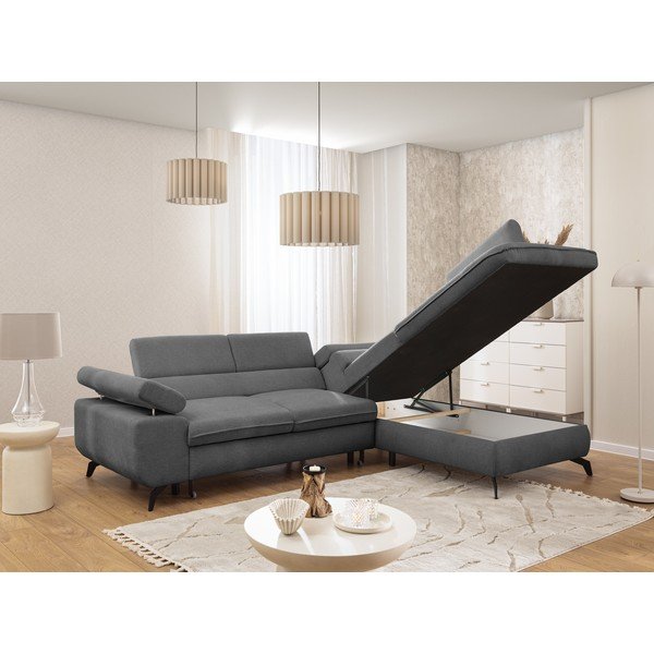 Sivá ženilková rohová pohovka (pravý roh/do L) Marbeya  – Ropez-image-4