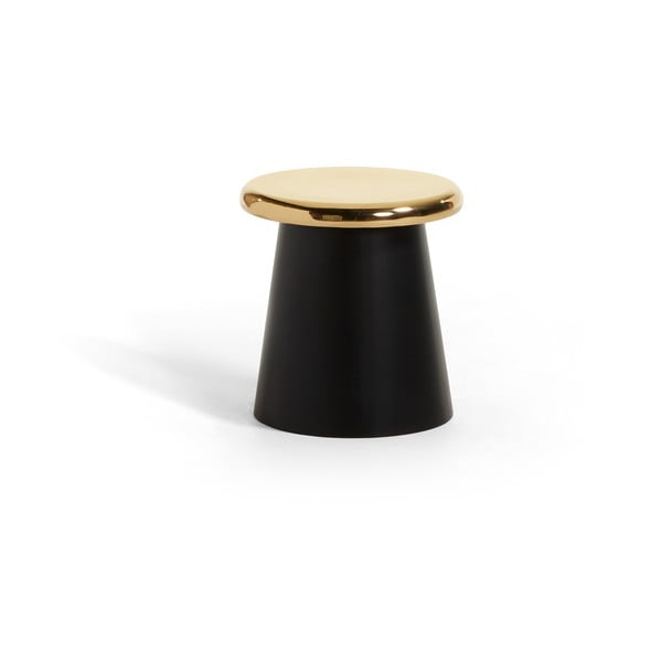 Čierny príručný stolík s detailmi v zlatej farbe La Forma Phil