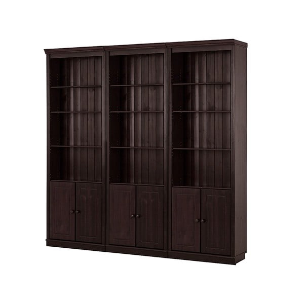 Hnedá knižnica z borovicového dreva 222x223 cm Anita – Støraa-image-2